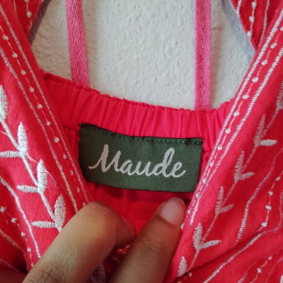 Maude Red Dress with White Patterns - Picture 3 of 5